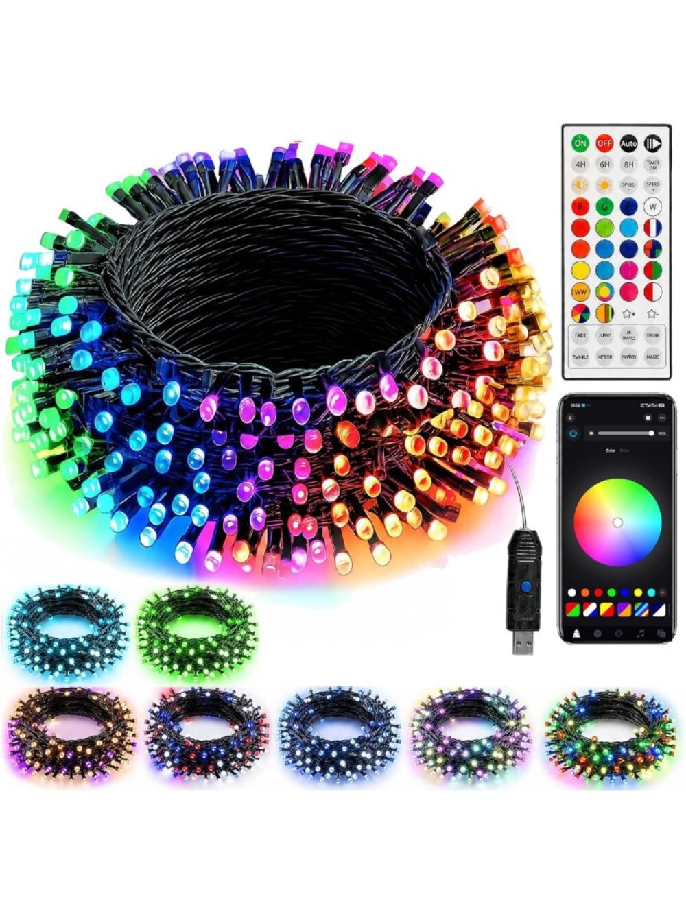 33FT 100 LED Color Changing String Lights for Christmas & Halloween Decor